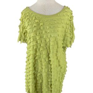 ANTTHONY lime green and sparkle tunic Top L
